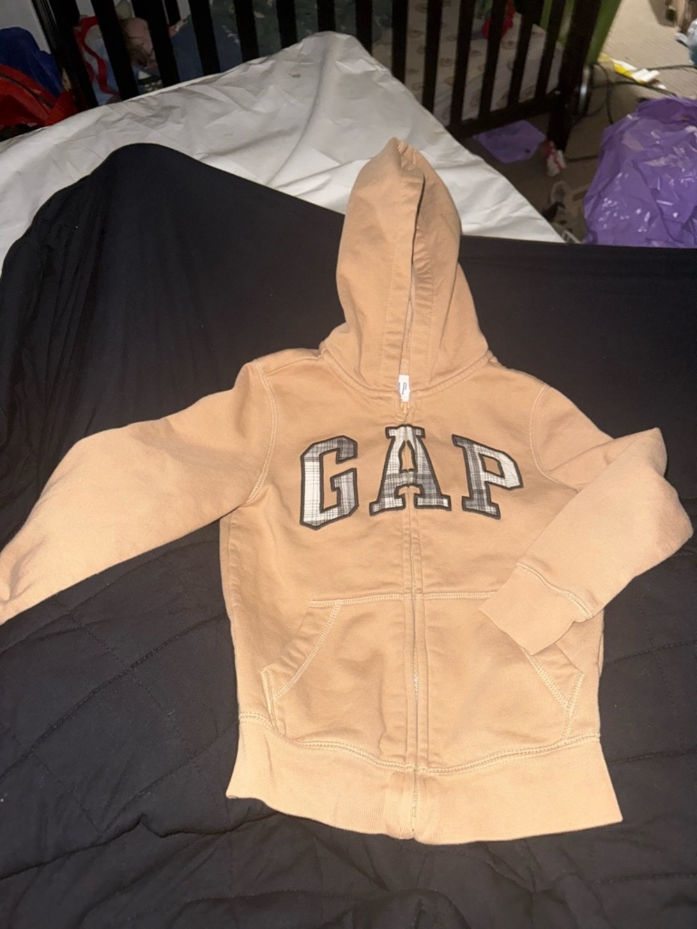 GAP Kids Beige/Tan Zip Hoodie with Logo